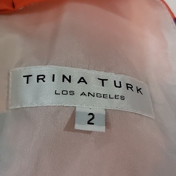 TRINA TURK Wavelengths Colorful Silk Halter Dress size 2 - Picture 7 of 9